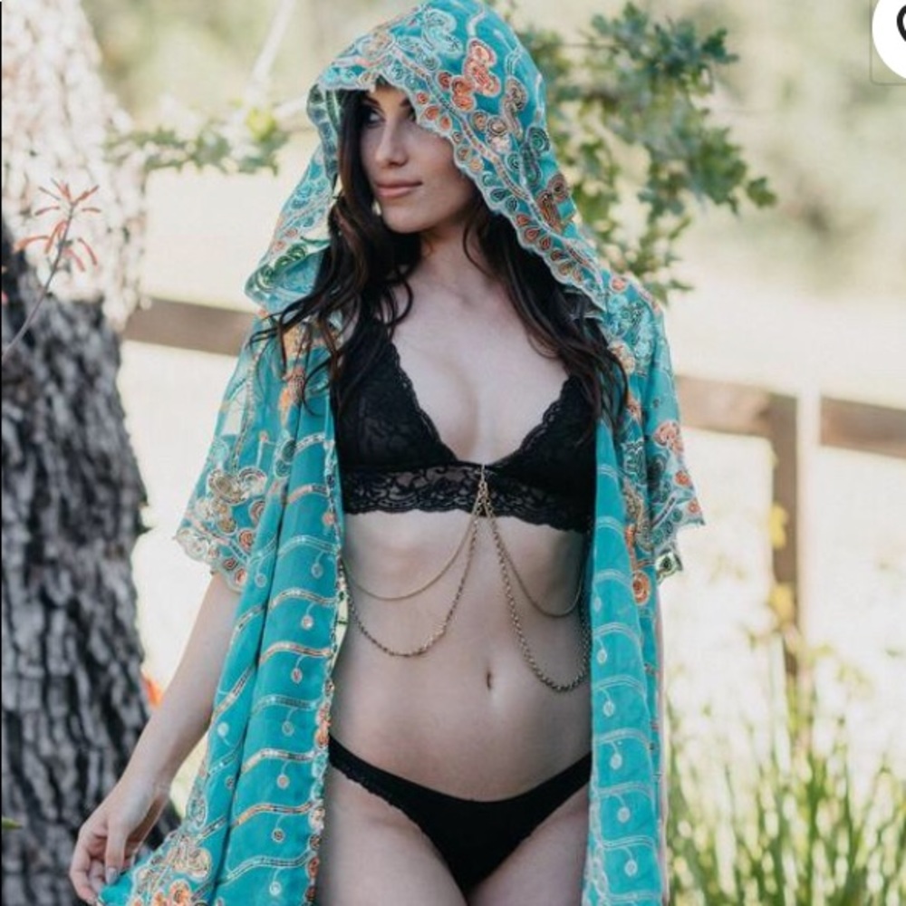 Noralina Freedom Silk sequin kimono festival wrap